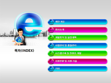 비즈니스맨과 빌딩건물 PPT 템플릿 상세페이지 미리보기
