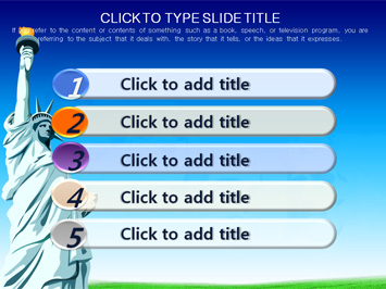 자유의 여신상과 미국국기 PPT 템플릿 상세페이지 미리보기