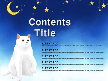 무지개 위에 고양이 PPT 템플릿 상세페이지 미리보기