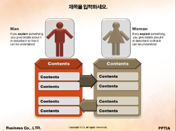 원피스 입은 여성과 꽃 PPT 템플릿 상세페이지 미리보기