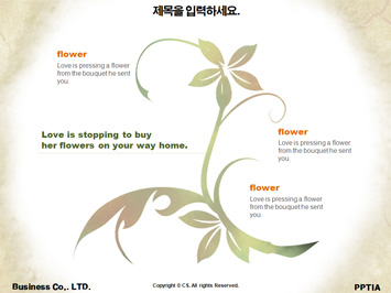 연분홍색 원과 꽃 PPT 템플릿 상세페이지 미리보기