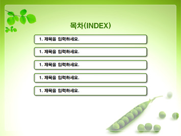 강낭콩과 나뭇잎 PPT 템플릿 상세페이지 미리보기
