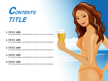 맥주잔 들고 있는 여성 PPT 템플릿 상세페이지 미리보기
