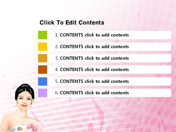 웨딩드레스 입은 여성 PPT 템플릿 상세페이지 미리보기