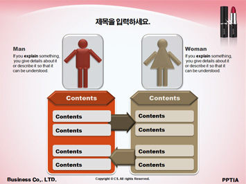 립스틱 들고 있는 여성 PPT 템플릿 상세페이지 미리보기