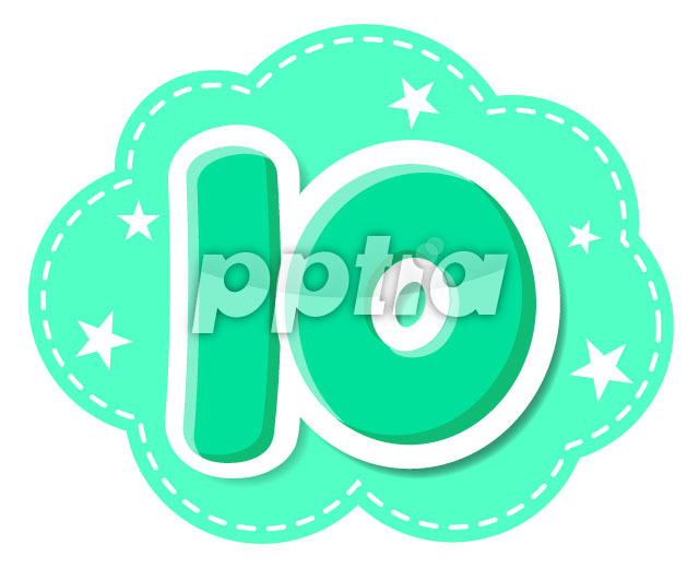 구름배경과숫자10 이미지 미리보기