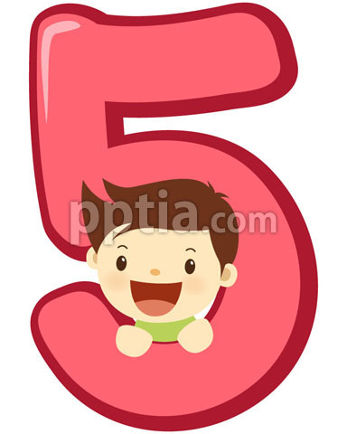 남자아이와 숫자5 이미지 미리보기