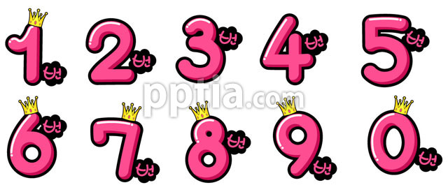 왕관쓴숫자0부터9까지 이미지 미리보기