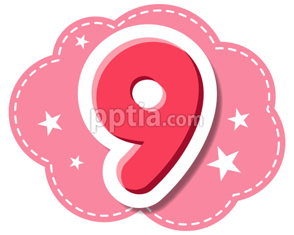 구름배경과숫자9 이미지 미리보기