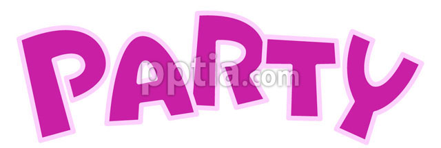 보라색 PARTY 글자 이미지 미리보기
