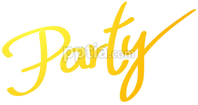 노란색 Party 글자 이미지 미리보기