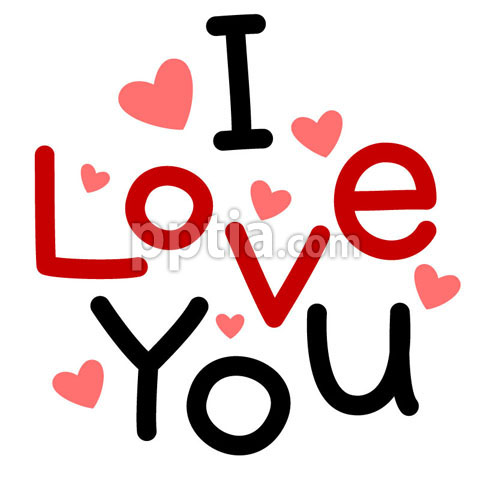 I Love You 와 하트 이미지 미리보기
