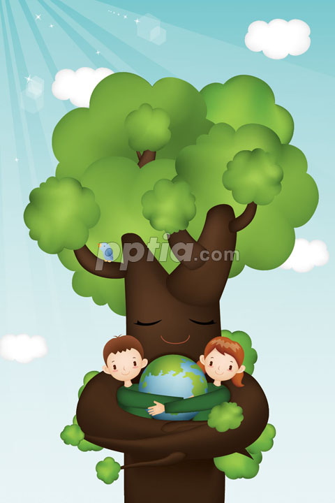아이들을 안고있는 나무 이미지 미리보기