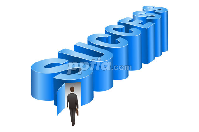 SUCCESS글자와 비즈니스맨 이미지 미리보기