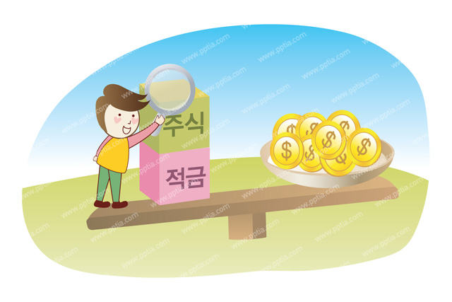 저울과 동전 이미지 미리보기