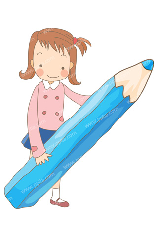 연필 들고 있는 여학생 이미지 미리보기