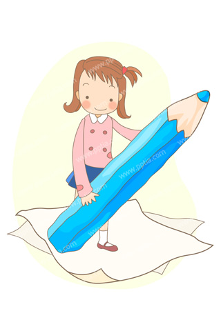 연필들고 있는 여학생 이미지 미리보기