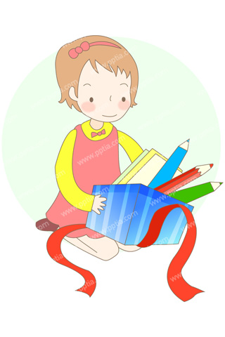 연필과 여학생 이미지 미리보기
