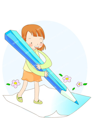 연필 들고 있는 여학생 이미지 미리보기