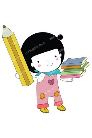 책과 연필 들고 있는 아이 이미지 미리보기