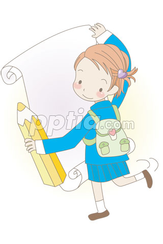 연필과 종이 든 여학생 이미지 미리보기