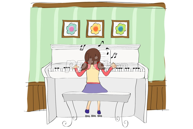 피아노 치는 소녀 이미지 미리보기
