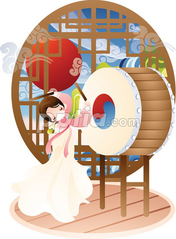 북치는 여성 이미지 미리보기