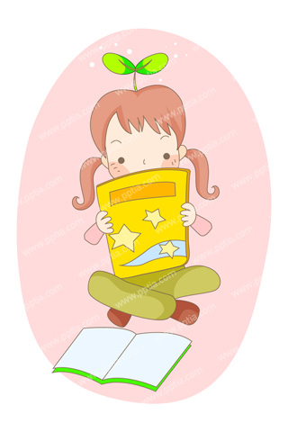 앉아서 책보는 여학생 이미지 미리보기
