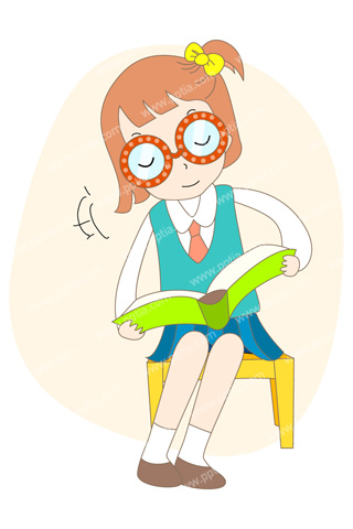 앉아서 책보는 여학생 이미지 미리보기