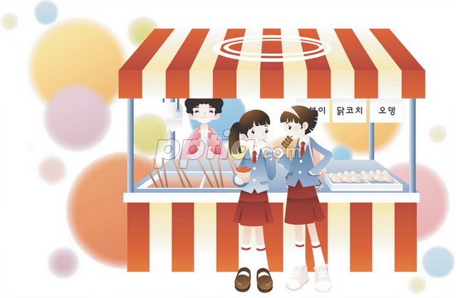 분식 먹고있는 여학생 이미지 미리보기