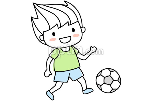 축구공과 남자아이 이미지 미리보기