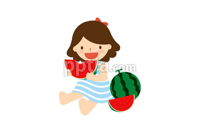 수박먹는 여자아이 이미지 미리보기