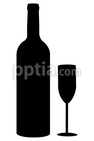 샴페인과 잔 실루엣 이미지 미리보기