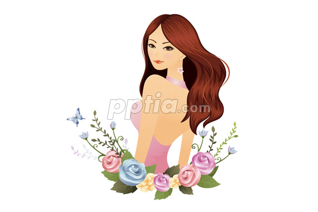 뒤로 돌아보는 여성 이미지 미리보기