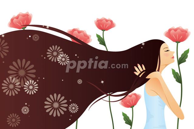 머리가 휘날리는 여성 이미지 미리보기