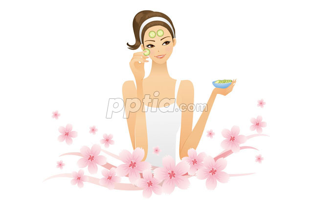 오이 마사지 하는 여성 이미지 미리보기