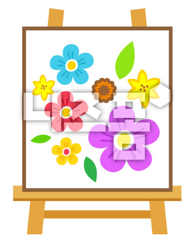이젤위의꽃그림 이미지 미리보기
