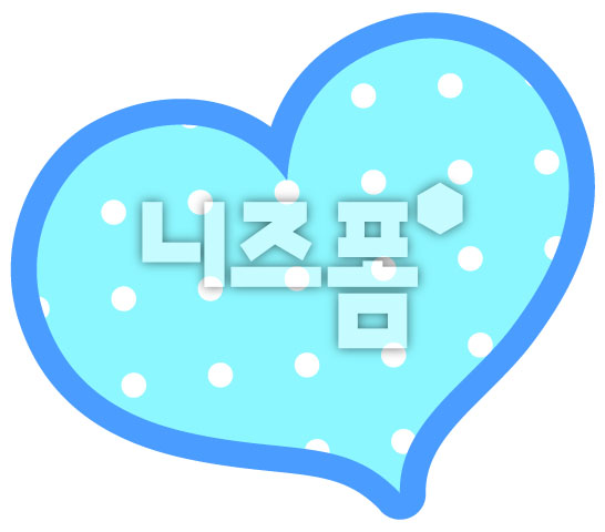 파란색도트무늬하트 이미지 미리보기