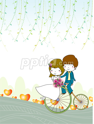 자전거타는 신혼부부 이미지 미리보기