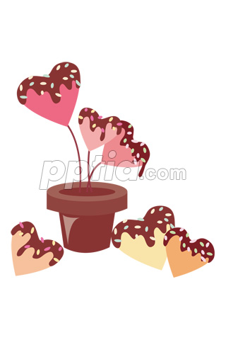 하트풍선과 초콜릿 이미지 미리보기