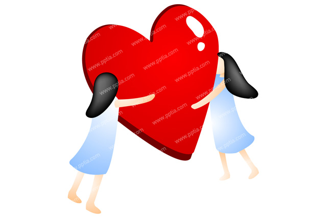 하트와 여성 이미지 미리보기