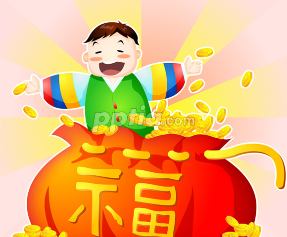 복주머니와 사람 이미지 미리보기