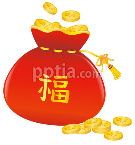 동전과 복주머니 이미지 미리보기