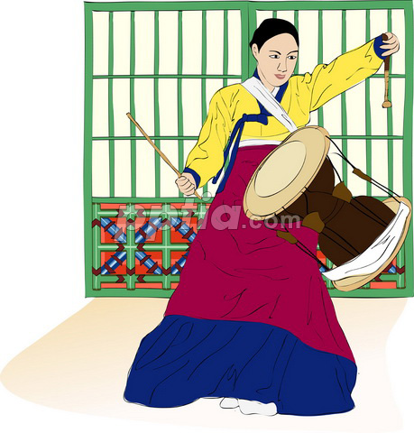 전통악기를 연주하는 사람 이미지 미리보기