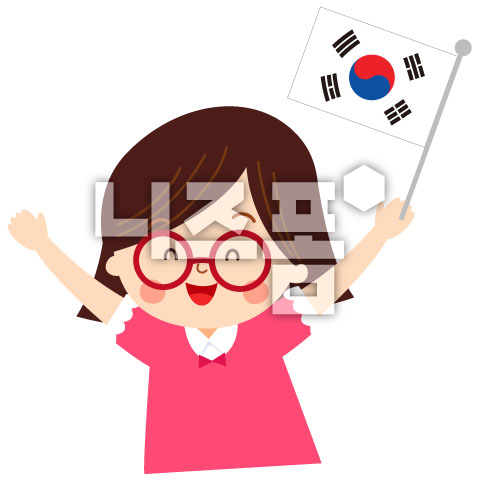 태극기를든안경소녀 이미지 미리보기