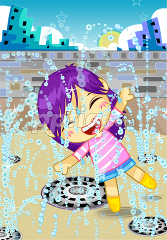 분수대의 소녀 이미지 미리보기