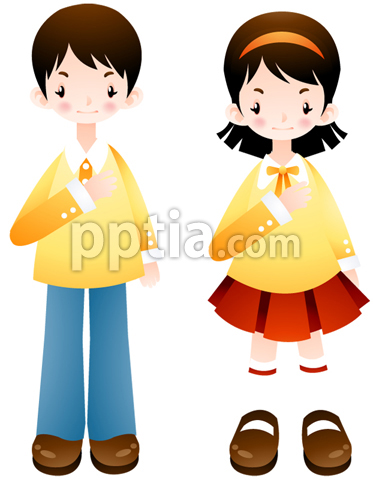 경례하는아이들 이미지 미리보기