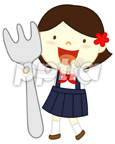 포크 든 여자아이 이미지 미리보기