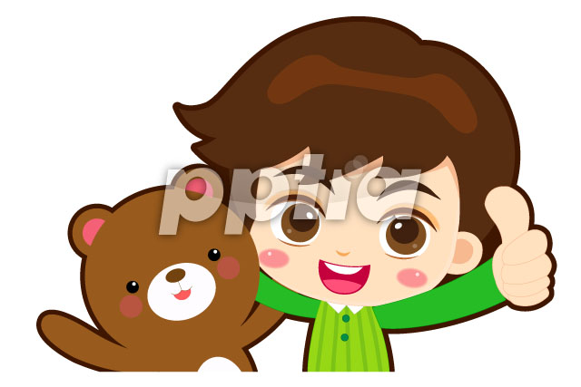 곰돌이와남자아이 이미지 미리보기