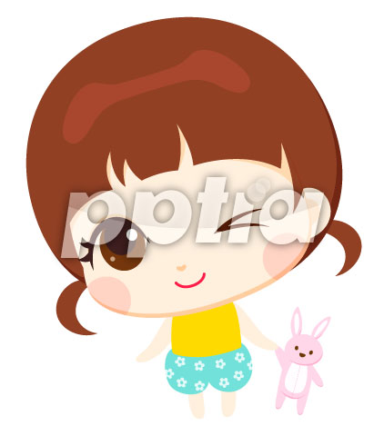토끼인형과여자아이 이미지 미리보기